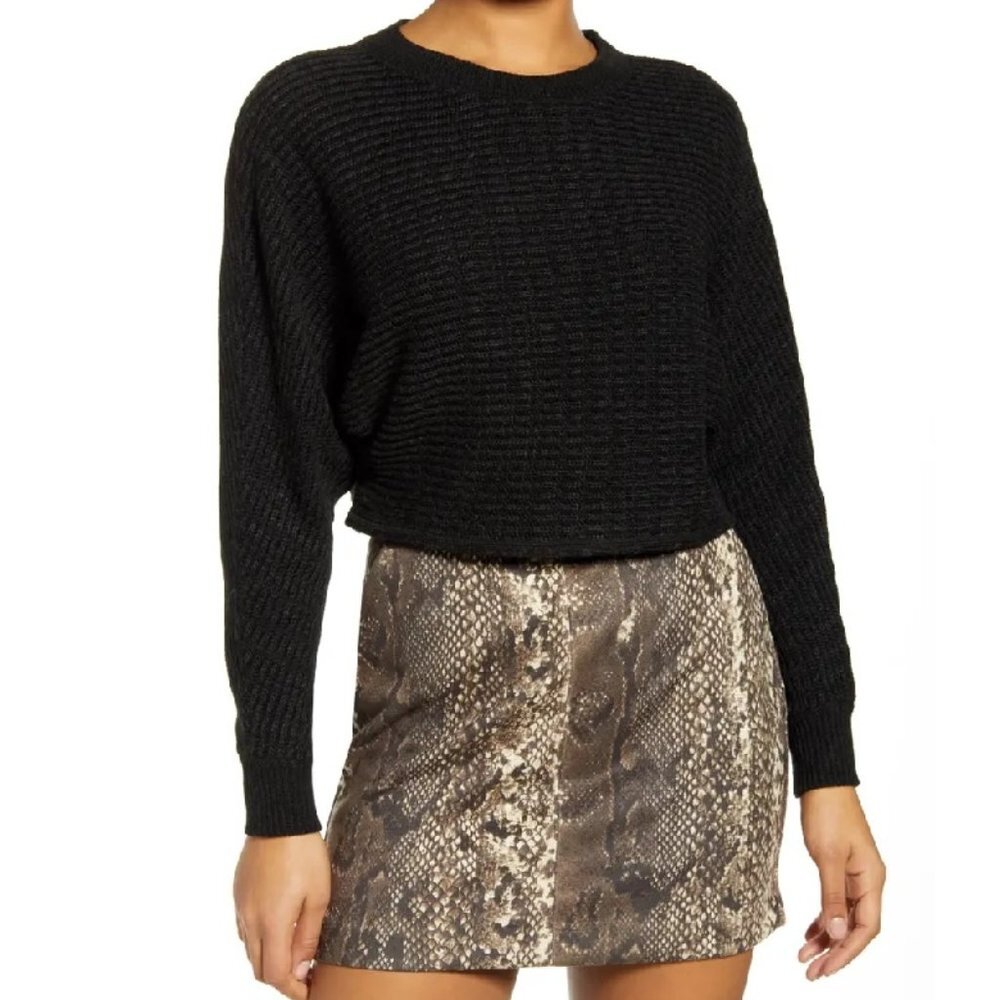 🎁 Leith Dolman Sleeve Crop Crewneck Sweater